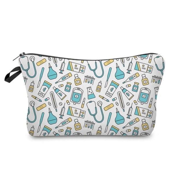 Tegneserie Print Sygeplejerske Kosmetikpose Hospitalslæge Gave Makeuppose Rejse Mini Toilettaske Kvinders Taske Organizer Indsats hz7107 Sygeplejerske Taske hz7107 Nurse Bag