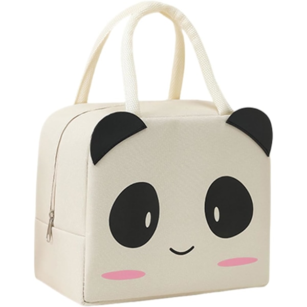 1PCS Isolerad Lunch Bag, Bärbar Termisk Lunch Bag Kylväska Daisy Mönster Lunchlåda Organizer Tote Bag Beige Panda