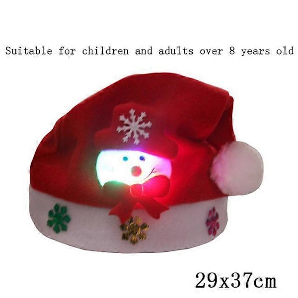 2024 NY LED Julhatt Kreativ Blinkande LED-ljus Stickad Hatt Snögubbe Vinter Varm Färg Stickad Mössa Julklapp 42