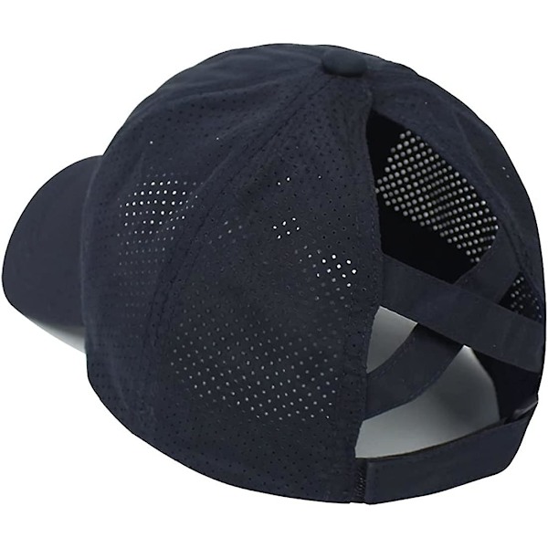 Baseballcaps med kryss-ponytail for kvinner Navy