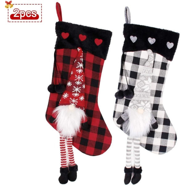 2-pack julstrumpor för familjen, barn, julgransdekoration
