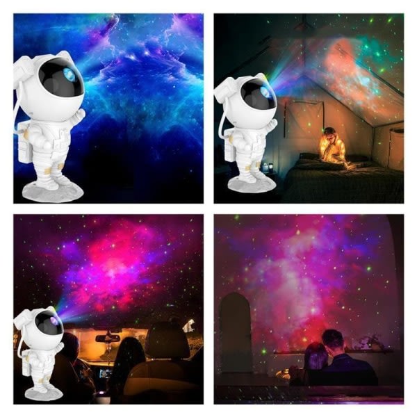 Galaxy Starry Star-projektor LED Astronaut nattlyslampe flerfarget