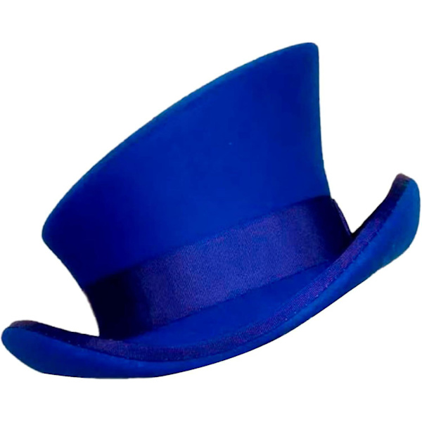 Asymmetrisk Topphatt Ullhatt Dame Herre Unisex Hatt Steam Punk Hatt Topphatt Mote Bånd Dekorativ Hatt Dekk Hode For Menn-yu Blue One Size