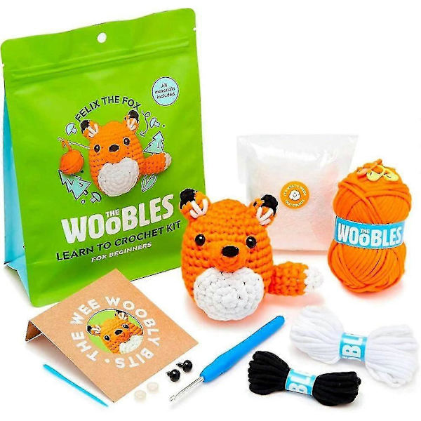 Virka Kit för Nybörjare DIY Virkad Plyschdjurskit Nybörjarvirkningskit fox