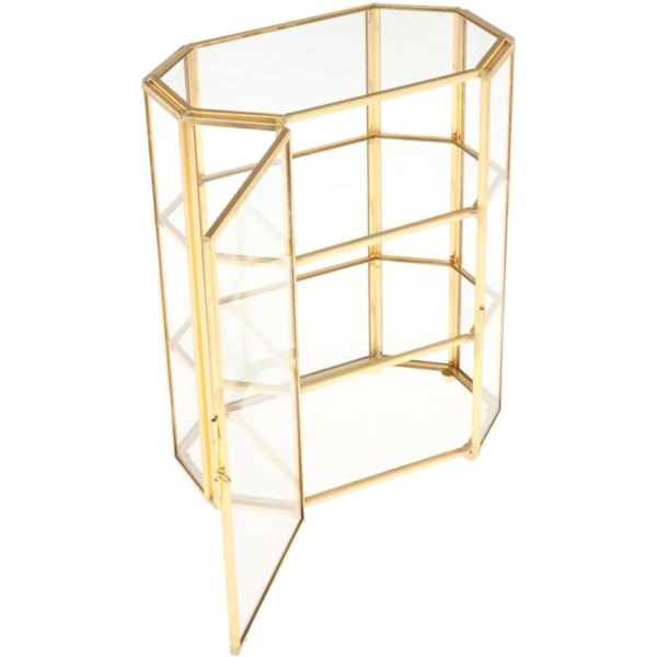 Guld Vintage Glas Smykkeskrin Displayboks Opbevaringsboks