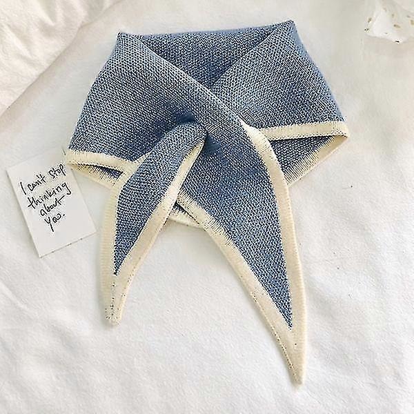 Triangelsjal for kvinner, halstørkle for kvinner, krysssjal Blue