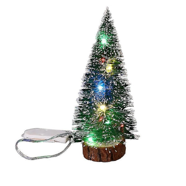 Mini Sedertre Juletre Med LED Lys Fest Lite Furu Hjem Jul Dekor Gave Multicolor Light