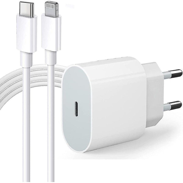 Hurtiglader for iPhone med hurtigladekabel, kompatibel med iPhone 14/12