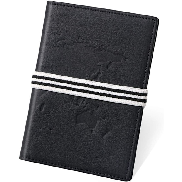 Passport Covers, Genuine Leather Passport Wallets, RFID Blocking Case Cover (Black) Passport and Card Holders