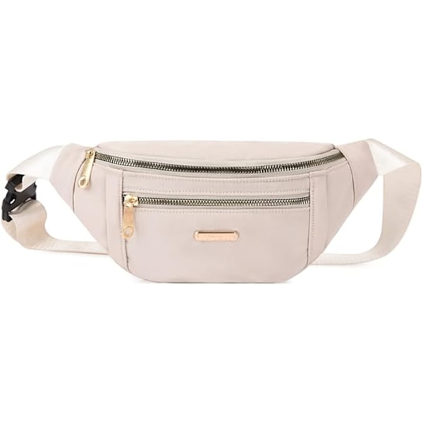 Lommeveske Fanny Pack Menn Kvinner Mote Festival Fanny Pack Reise Midjeveske Lett Justerbar Midjeveske for Løping Gåtur Vandring Jogging Beige