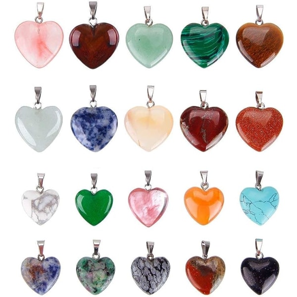 20st Heart Crystal Chakra Beads DIY Halsband Smycken gör stenar