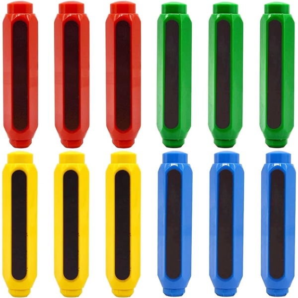 12 Styck Krithållare Plast Justerbar Färgad Krithållare