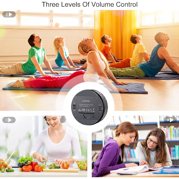 Digital kökstimer, visuell timer stor LED-display magnetisk timer för klassrum matlagning fitness bakning lärande undervisning