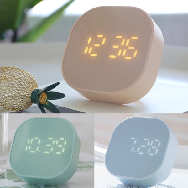 Krona larm, dubbel temperaturdisplay, kökstimer, 1W magnetklocka (mintgrön)