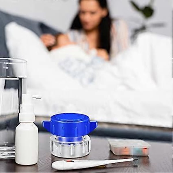 Pillerin murskain kannettavalla monitoimiplastisäiliöllä, sininen, pillerin murskain