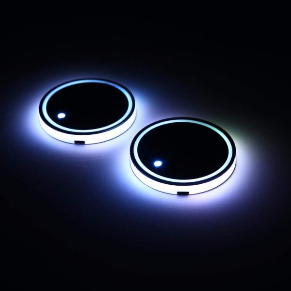 LED-kopphållarljus, 2st LED-underlägg, USB laddningsunderlägg