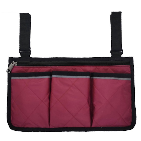 Rullestolveske med lommer, Universal Vanntett Armlene Sideveske Rullestol Sideorganisator Oppbevaringsveske Armlenepose, 1 stk GuanGuan burgundy