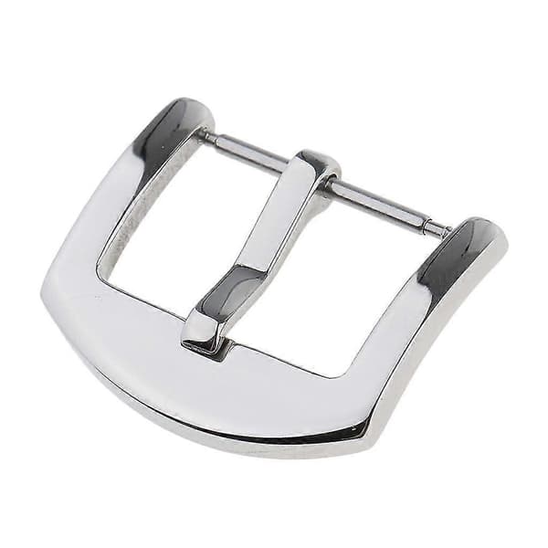 Poleret spænde i rustfrit stål til urrem, sølv, urreparation - Sølv 16mm, 16mm Silver 16mm