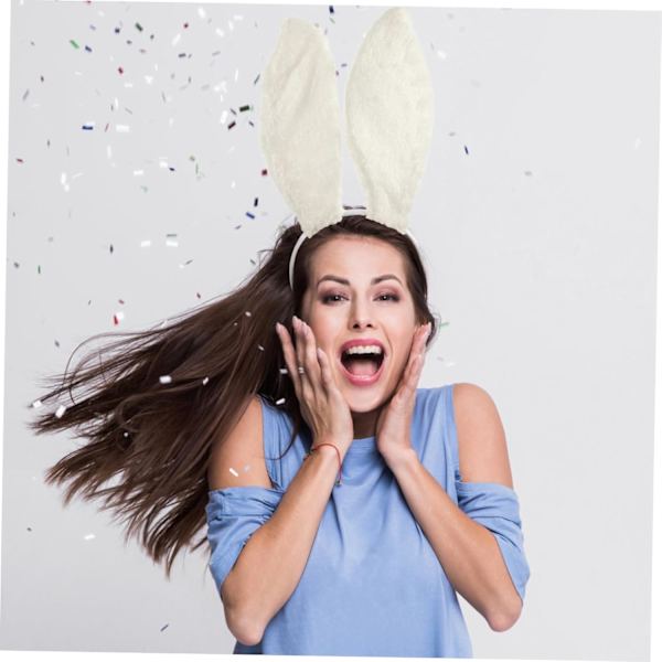 Kaninøre Hodebånd Cosplay Kaninøre Hodebånd Kaninøre Hårbånd Kostyme Hårbånd Cosplay Hodeplagg Kaninører Hårbånd Kostyme Hårtilbehør White