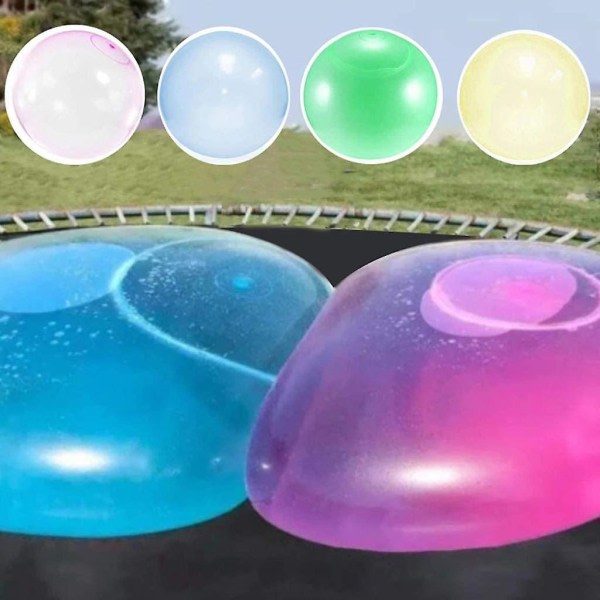 120cm Stor Bubbelboll Magiska Bubbelbollar Transparent Studsboll Uppblåsbar Vattenboll Strandträdgård Boll Mjuk Blå Blue