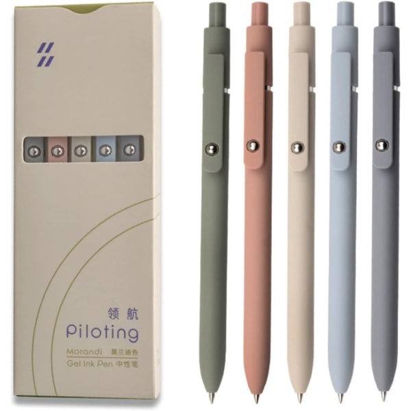 Gel penne - 0,5 mm sort blæk - 5 stk. Morandi Set