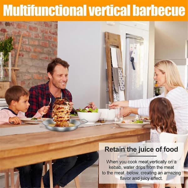 Vertikal grillspydstativ i rustfritt stål, avtakbart 25 cm