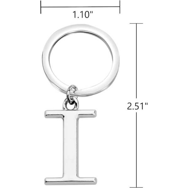 Nyckelring Brev - Initial Bokstav Nyckelring Charm Brev I
