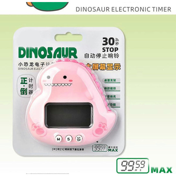 Mode Klasselokale Påmindelse Køkken Timer Elektronisk Timer ABS Materiale Sød Dinosaur Timer Egnet til Præcis Timing Køkken Timer Pink