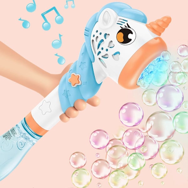 Automatisk Bubbelmaskin Ljudeffekt Färgglatt Ljus Ergonomisk Handhållen 8-håls Underhållning Läcksäker Enhörning Krokodil Bubbelmaskin Sommarleksak Ka Yellow
