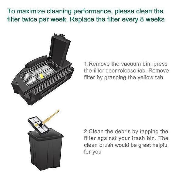 14 stk. Tilbehør til Irobot Roomba 880 860 870 Reservedelsbørstesett