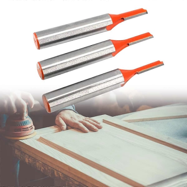 3 stk. 8 mm Skaft Rett Fresetappsett, Sporfresere Trebearbeiding Fresetapp 3 mm, 4 mm, 5 mm For Trebearbeiding Boring Og Utskjæring (3)