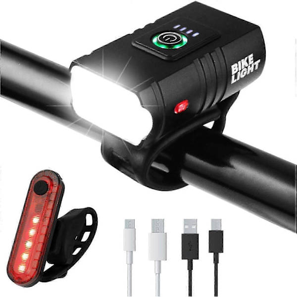 Polkupyörän valot, USB ladattava polkupyörän valosarja, polkupyörän etu- ja takavalo