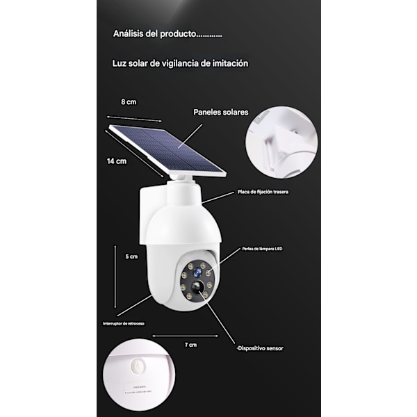 Intelligent Solarlampa Mänsklig Kropp Induktion Belysning Simulering Övervakningskamera Solljus (Ingen Övervakning) Induktionsbelysning