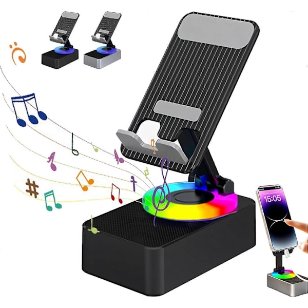 3-in-1 Bluetooth Audio Power -puhelinpidike, matkapuhelinjalusta langattomalla kaiuttimella, 100% uusi Black