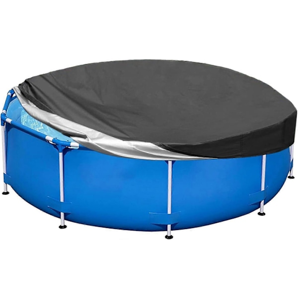 TCGG Poolskydd, 244 cm runt poolskydd, ovanjordisk pool vintertäckning, hopfällbart vattentätt och dammtätt poolskydd