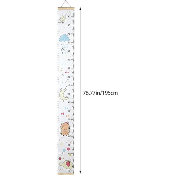 Veggkart for måling av barn, høydemålingskart for barn, hengende høydemålingskart med søtt mønster, dekorativt høydemåler for barn, vekstdiagram G