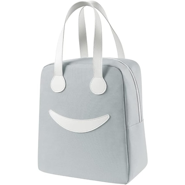Bærbar lunsjpose Mini lunsjpose Isolerende pose Bærbar søt lunsjpose Utendørs piknikpose Ispose Utendørs oppbevaringspose Gray large