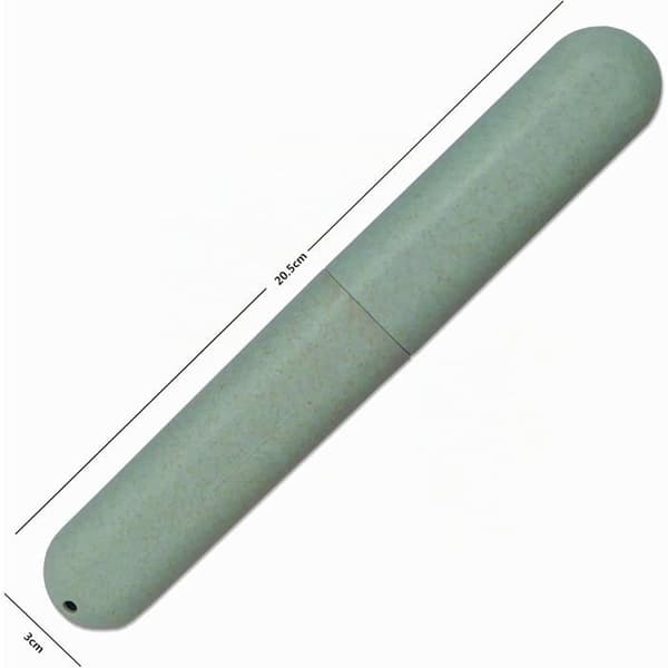 Tandborstfodral - Set om 2 - Vetestrå - Reseskydd - Grön och Vit - 20,5 cm