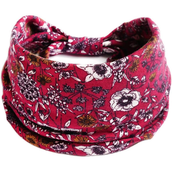 Hodebånd for voksne kvinner Boho bredt pannebånd trykte hårbånd elastisk sportshodeplagg yoga treningshode skjerf #20