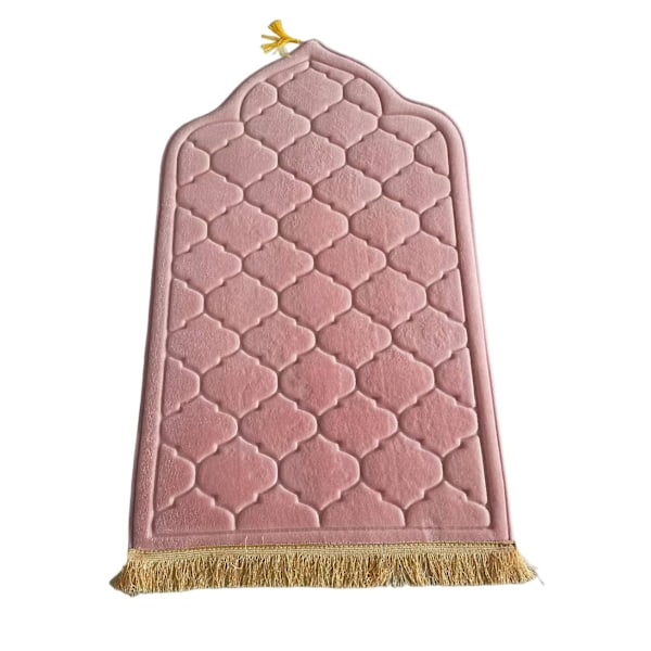 Præget Muslimsk Bedetæppe Foldbart og Bærbart Bedemåtte til Effektiv Beskyttelse af Knæ Pink 4