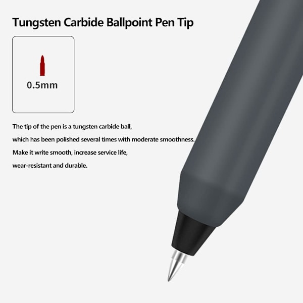 6 stk. Tilbagetrækkende Gelpenne, 0,5 mm Fin Spids, Hurtigtørrende, Skrivning Tegning, Sort blæk gelpenne, Æske med 6 penne