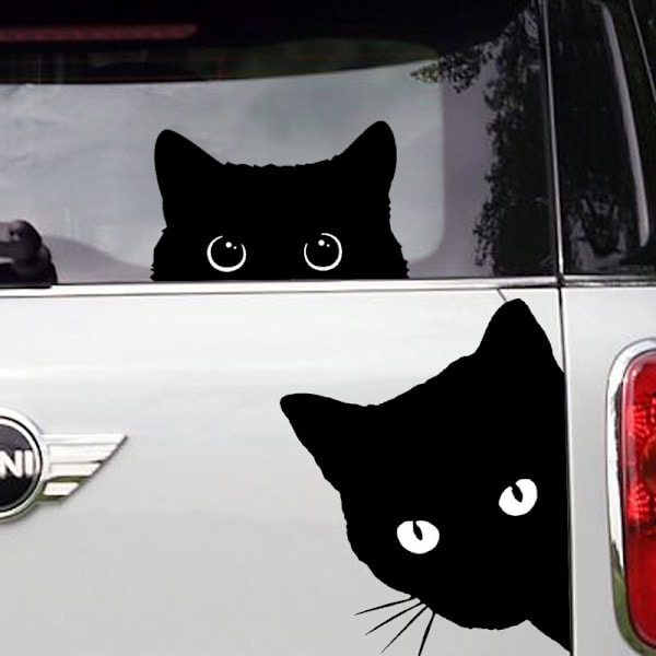 Bilstickere solid CAT bilstickere kigger ud sort kat bil vindue