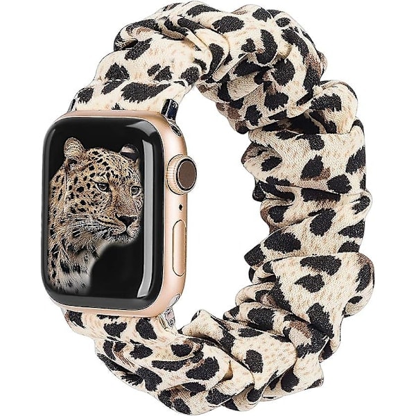 Yhteensopiva Apple Watch -ranneke, hiuspanta 38 mm 40 mm 41 mm, pehmeä kangasgrafiikkatuloste, kangasranneke naisille, ruusukulta, iwatch