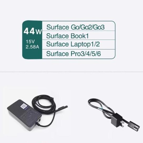 15V 2.58A 44W Lader for Surface Pro3/4/5/6/Laptop Strømadapter Hurtiglader Pro3/4/5/6
