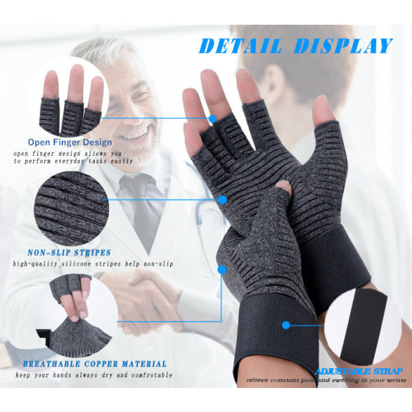 Kompressionshandskar 1 par Black XL