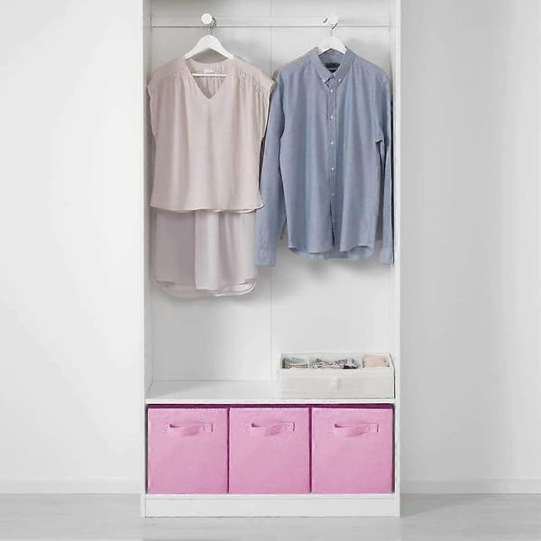 Förvaringslåda, 2 stycken Vikbara Förvaringskuber i Tyg i Kubform Rosa