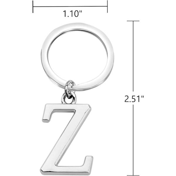 Nøkkelringbokstav - Initial Alphabet Key Ring Charm Bokstav Z