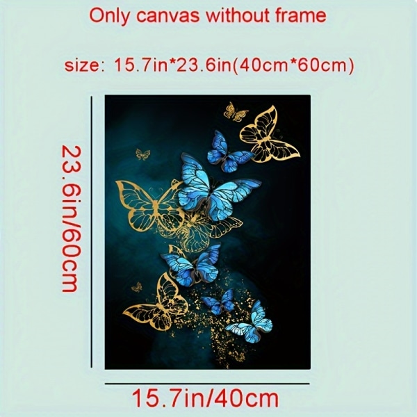 3st, gyllene fjärilsblad Väggkonst Canvasmålning för vardagsrumsinredning - 15,7x23,6in/40cmx60cm - Elegant och elegant