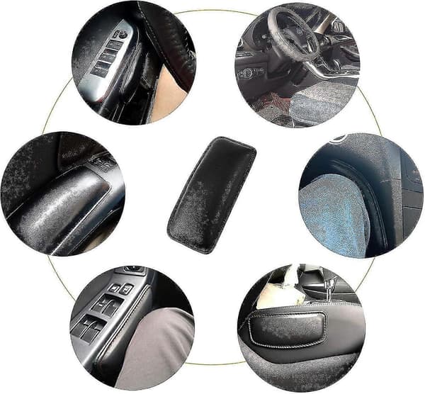 2 st Bil Mittkonsol Knä Ben Armbåge Kudde, Universal Mjukt Läder Auto Armstöd Knäskydd Beige
