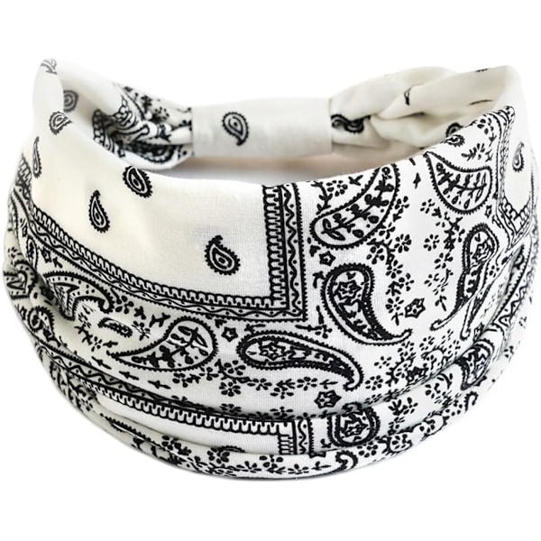 Hodebånd for voksne kvinner Boho bredt pannebånd trykte hårbånd elastisk sportshodeplagg yoga treningshode skjerf #8